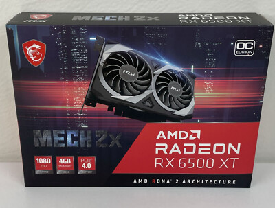 MSI RX 6500 XT Mech 2x 4G GDDR6 64bits PCI Video Card - 4GB
