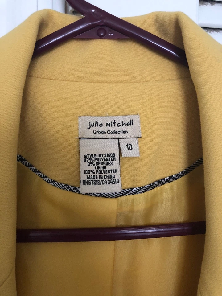 Chaqueta Julie Mitchell Urban Collection Invierno Sol Amarillo Forrada Talla 10 Foto 2 de 4