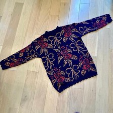 Vintage Dana Scott Christmas Sweater Flowers And Bows Women s Size M
