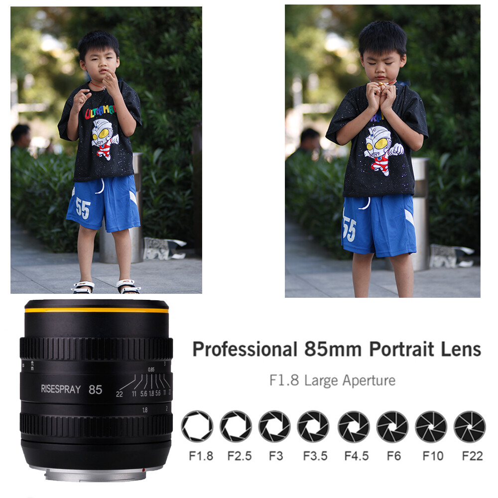 RISESPRAY 85mm F1.8 Full Frame Portrait Camera Lens for Fujifilm