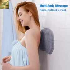 Shower Scraper Cleaning Brush Foot Nonslip Silicone Back Bath Mat Hands-Free.