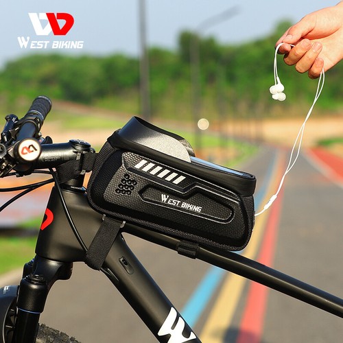 WEST BIKING Impermeable Bolso de Bicicleta Marco Frontal Ciclismo Pantalla Táctil Bolso de Teléfono - Imagen 7 de 16