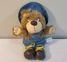 Happy Mates Vintage Stuffed Animal Teddy Bear Plush 12" in Jeans - HIGH QUALITY