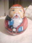 Santa Clause  Roly Poly Painted Tin Vintage Small Ornament — photo 2