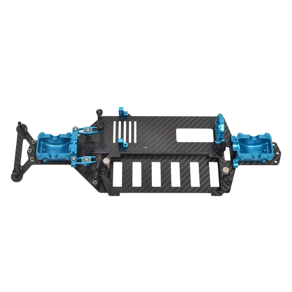 Carbon Chassis Kit w/Alum Steering Arm for Tamiya TT02 TT02S TT-02SRX TT02D Part - Image 4 of 4