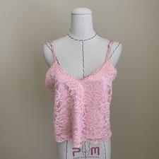NWT Vintage Victoria s Secret Gold Label Pink Lace CAMISOLE Lingerie 80s 90s S