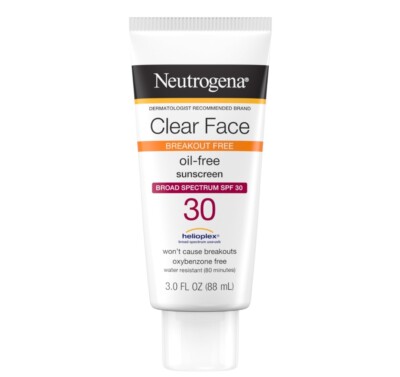 Neutrogena Clear Face Oil Free Sunscreen 30 LSF 88ml