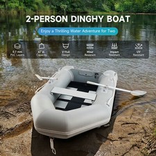 7.5ft Inflatable Kayak Boat Raft For 2 Adults for Fishing Playing on Lake 660lbs