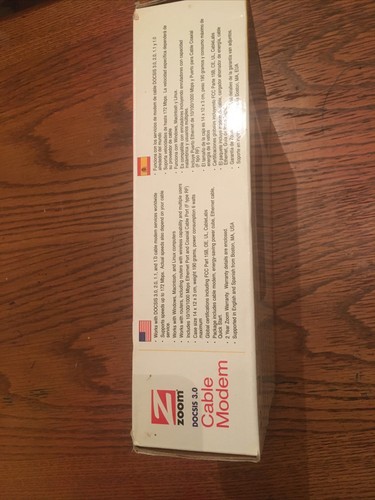 Zoom DOCSIS 3.0 Cable Modem Black MODEL 5341 - Picture 9 of 12