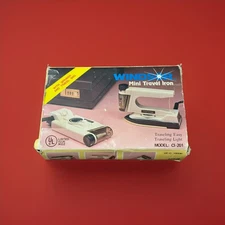VINTAGE In Box Windsor Dual Voltage Mini Travel Iron With Sprayer