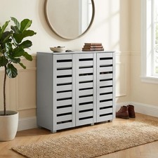 Euston 3 Door Shoe Storage Cabinet Wooden Rack Stand Cupboard 5 Tier