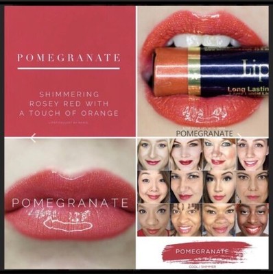 Pomegranate Lipsense, rosey red with a touch of orange.  New