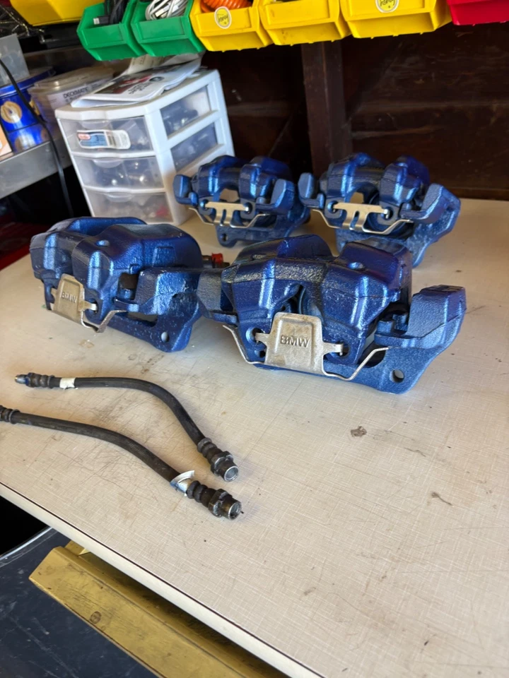 BMW OEM Brake Calipers Front And Rear F30 F31 F32 F33 F34 F36 MSPORT BLUE - Image 4 of 4