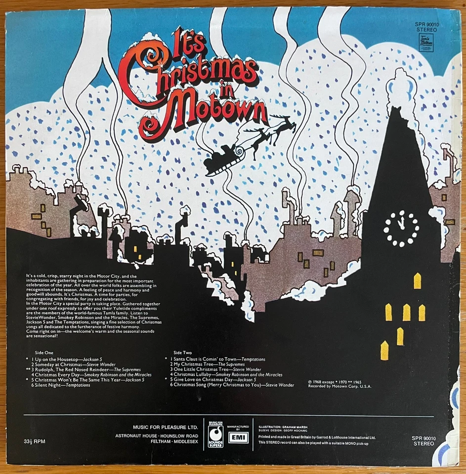 ITS CHRISTMAS IN MOTOWN - JACKSON 5 * STEVIE WONDER * THE SUPREMES 1973 UK LP EX - Image 2 of 4