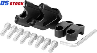 Universal 7/8'' 22mm Handlebar Risers Clamp 38mm Rise 18mm Offset Black 2PCS