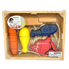 My First Kenmore 3D Wooden Puzzle 14 Pc Set Pretend Play Food Meat Sears New