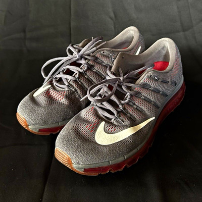 Nike Air Max '16 Men's Low Top Lace-Up Mesh Sneakers Gray/Orange Rubber