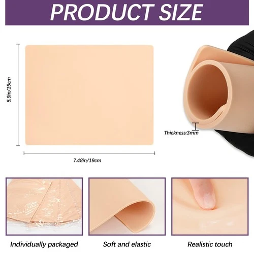 3mm Blank Fake Skin - Double Sided Tattoo Practice Skin for Artists & Beginners image 3