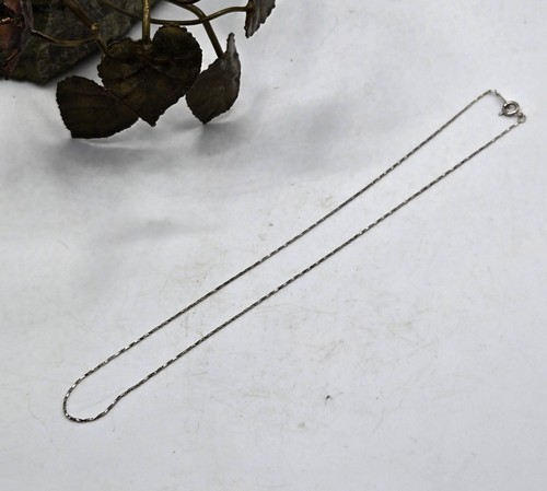 Catena Singapore vintage in oro bianco 18 carati piena 16" delicata - Foto 2 di 5