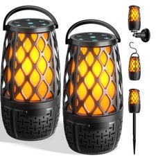   2-Pack Bluetooth Speakers with Syncing Flame Lights, 100 Speaker Connection ...