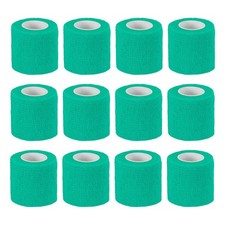 2" x 177" 12 Pcs Self Adhesive Bandage Wrap Elastic Self Tape Green