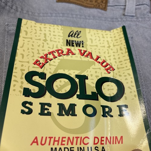 Vintage 90s Solo Semore Jeans Authentic Denim Made In Taiwan Size 38x30 (-37x31) - Picture 6 of 11