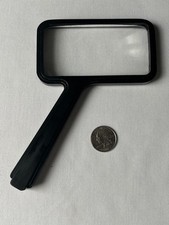 Vintage Bausch Lomb Rectangular Reading Magnifying Glass Black Bakelite