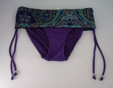 Pour Moi Sumatra Fold Over Adj Bikini Bottoms Purple UK 10 LN152 RR 11