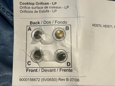Range Cooktop Orifice Set of 4 Natural Gas. Fits LP