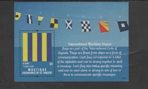 ST. VINCENT GRENADINES MUSTIQUE 2013 MARITIME SIGNALS MINT VF NH O.G S/S (STVGM2