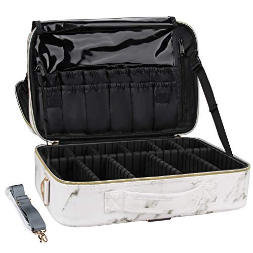 Relavel Travel Makeup Train Case Makeup Cosmetic Case Organizer - B08F2LP3RT