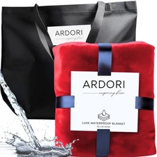 Waterproof Blanket King Size, Red & Black, 82x82"- Water Proof and Stain Resi...