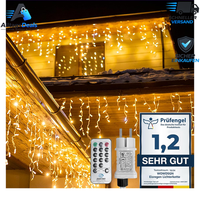 LED Lichterkette AußEn 15M 660LED Eiszapfen IP44 Wasserdicht Mit Timer Warmweiß