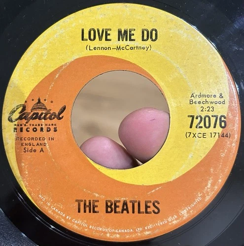 RARE The Beatles CANADA 45 P.S. I Love You Love Me Do CAPITOL SWIRL VG+*