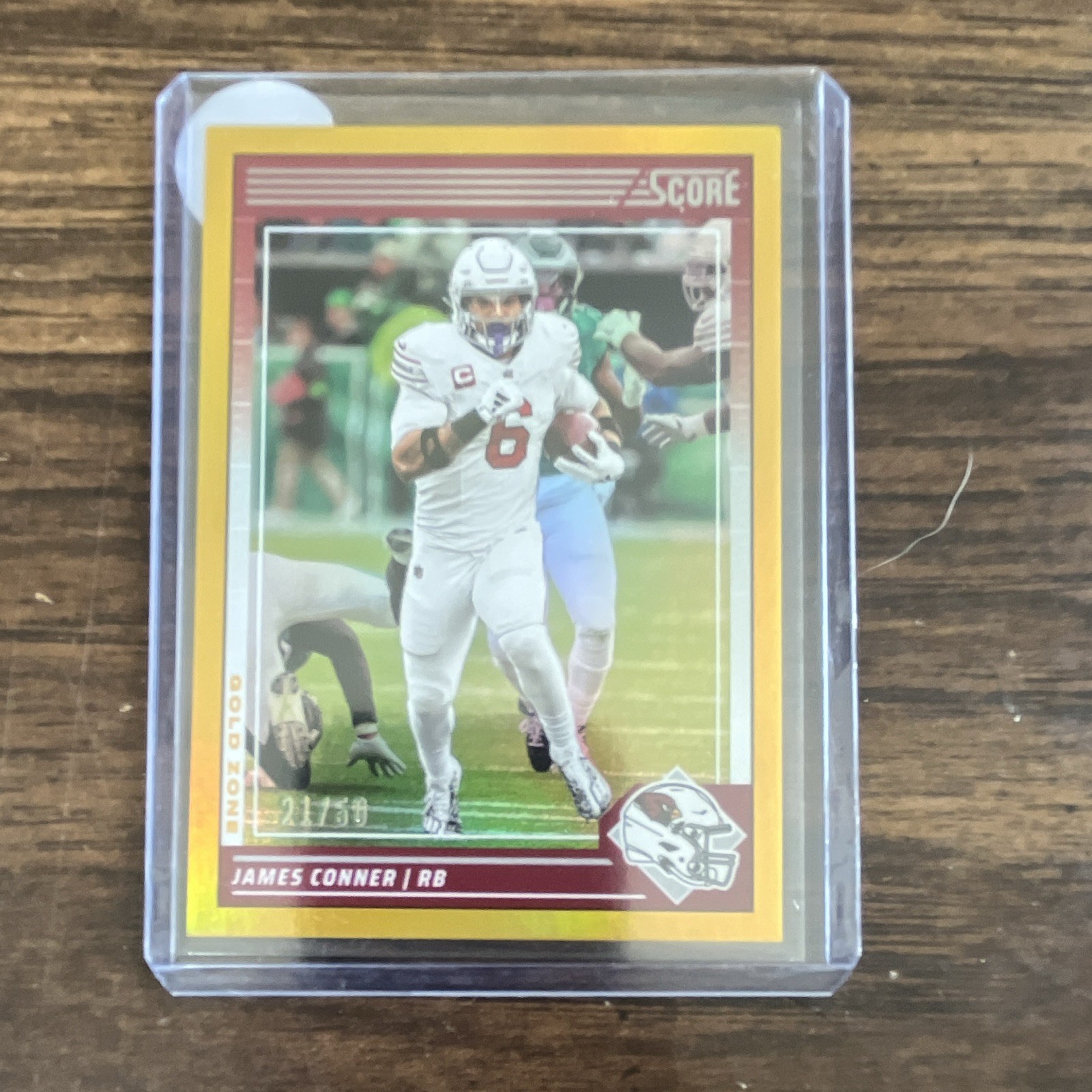2024 Score James Conner #2 Gold Zone 2/50 Arizona Cardinals NFL Card