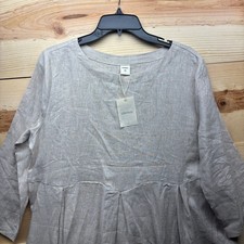 Lintico Dress Tunic Womens Large Beige Linen Sustainable Minimalist NWT