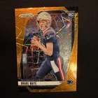Drake Maye 2024 Panini Prizm Rookie Card Orange Laser Patriots