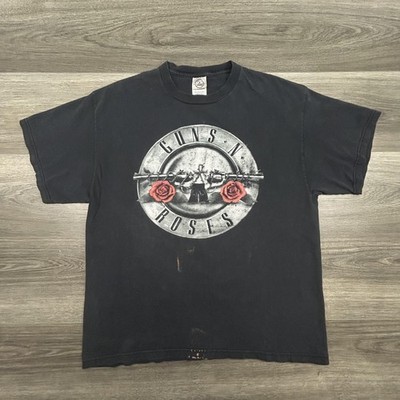 Vintage Guns N Roses Shirt Mens Large Black Bullet Logo Delta Rock Made in USA