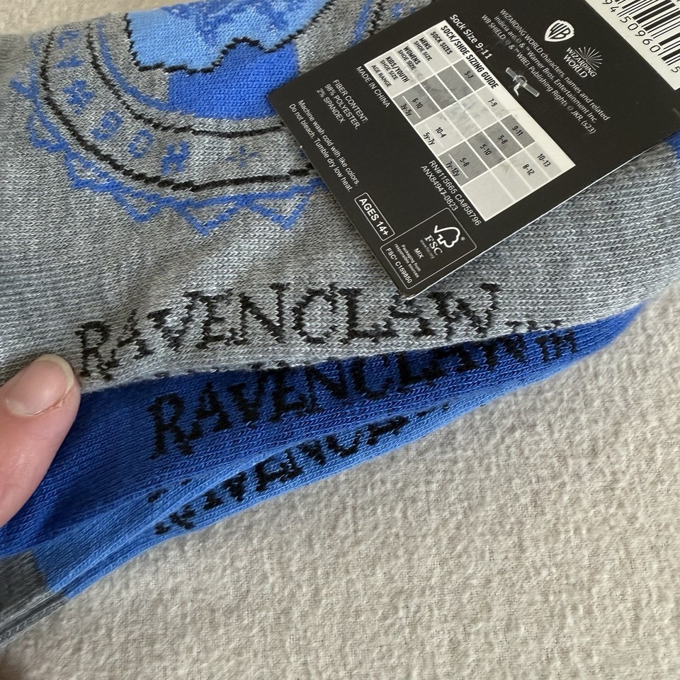 Harry Potter Ravenclaw Crest Ankle Socks – Purified Cotton, One Size, Unisex
