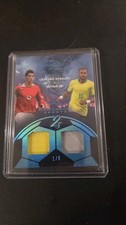2025 Leaf In The Game Used 2's Platinum Cristiano Ronaldo Neymar Jr. 1/8 Patch