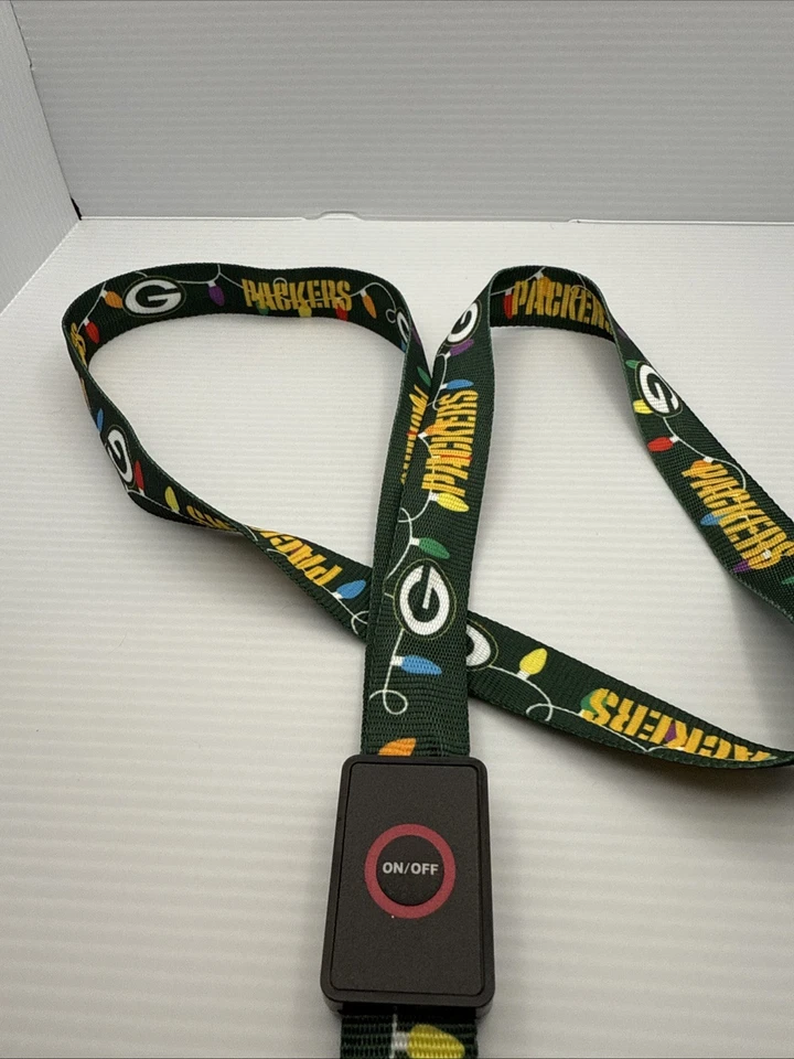 Green Bay Packers Lanyard Light Up ID Badge Holder Lights Up NFL Football Fan - Image 2 of 2