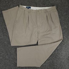Vintage Polo Ralph Lauren Pants Mens 36x30 Khaki Andrew Double Pleat Chino 90s