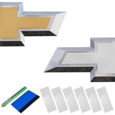 Lypumso Chevy Bowtie Emblem Wrap Gloss White 6PCS