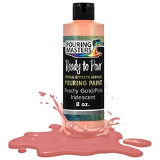 Peachy Gold/Pink Iridescent Special Effects Pouring Paint - 8 Ounce Bottle