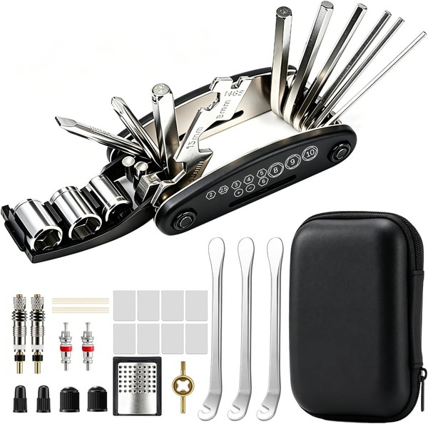 Fahrrad Reparaturset Multitool 16-In-1 Flickzeug Notfallwerkzeug FüR Unterwegs-image