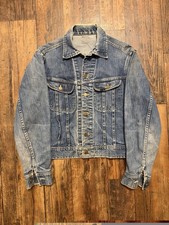 Size 38 VTG 60s Lee 101-J Denim Jacket Faded Distressed Union Made USA 20x22