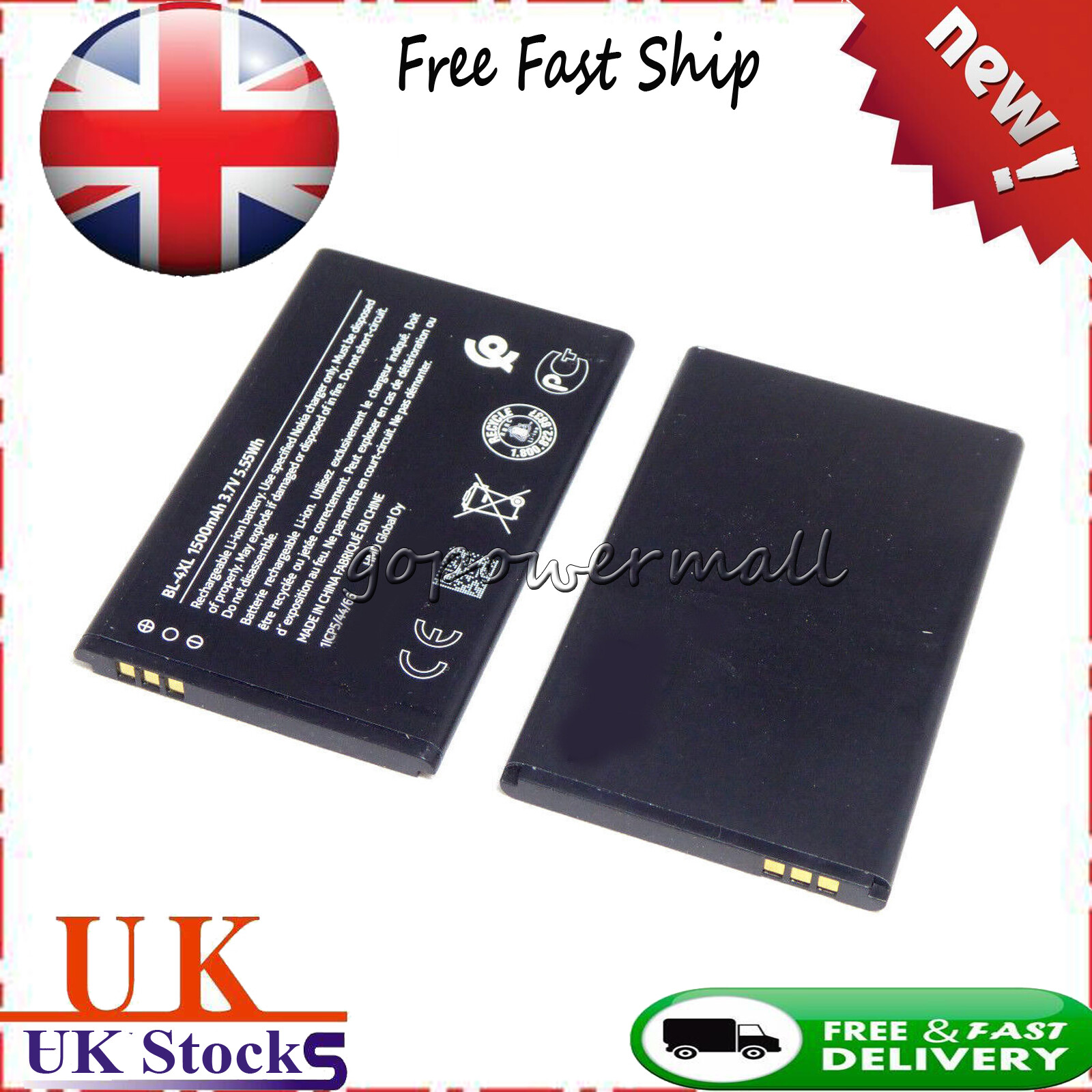 Battery BL-4XL For Nokia 6300 4G, 8000 4G, TA-1305, TA-1311, TA-1324, TA1307