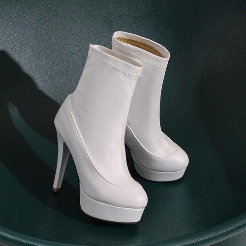 43/44/45/46/47/48/49/50 moda stivali da donna stivali sexy scarpe da club PU rotondi DE - Foto 17 di 33