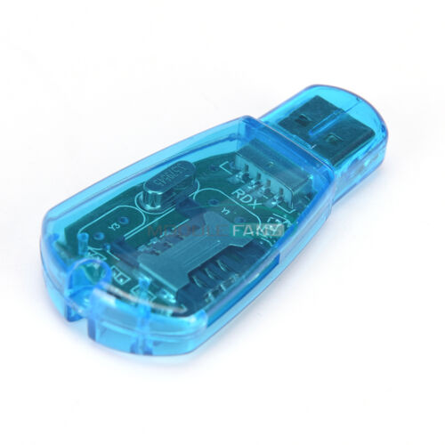 Blue USB SIM Card Reader GSM CDMA Mobile Phones SMS Backup New - Afbeelding 1 van 4