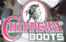 CHIPPEWA Boots ad. sign, 23x17in, Beautiful sign, aluminum, New-never displayed